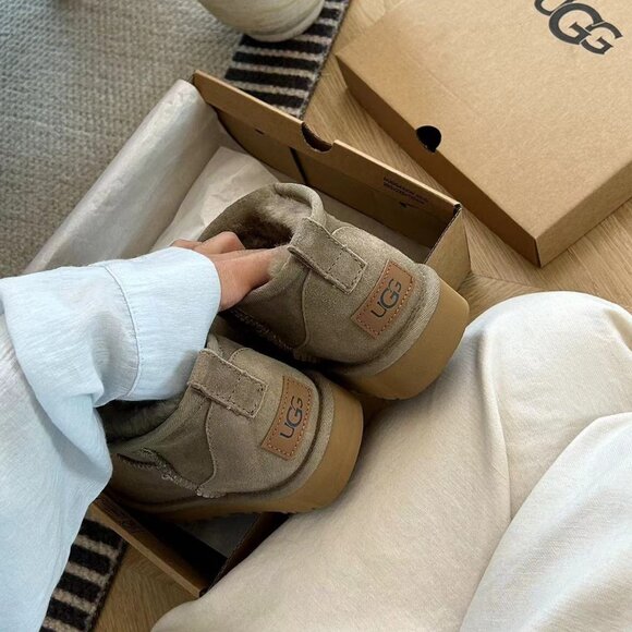 UGG Classic Ultra Mini Women's  antelope Ankle Boots - Picture 5 of 9